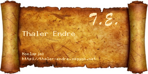 Thaler Endre névjegykártya