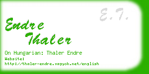 endre thaler business card